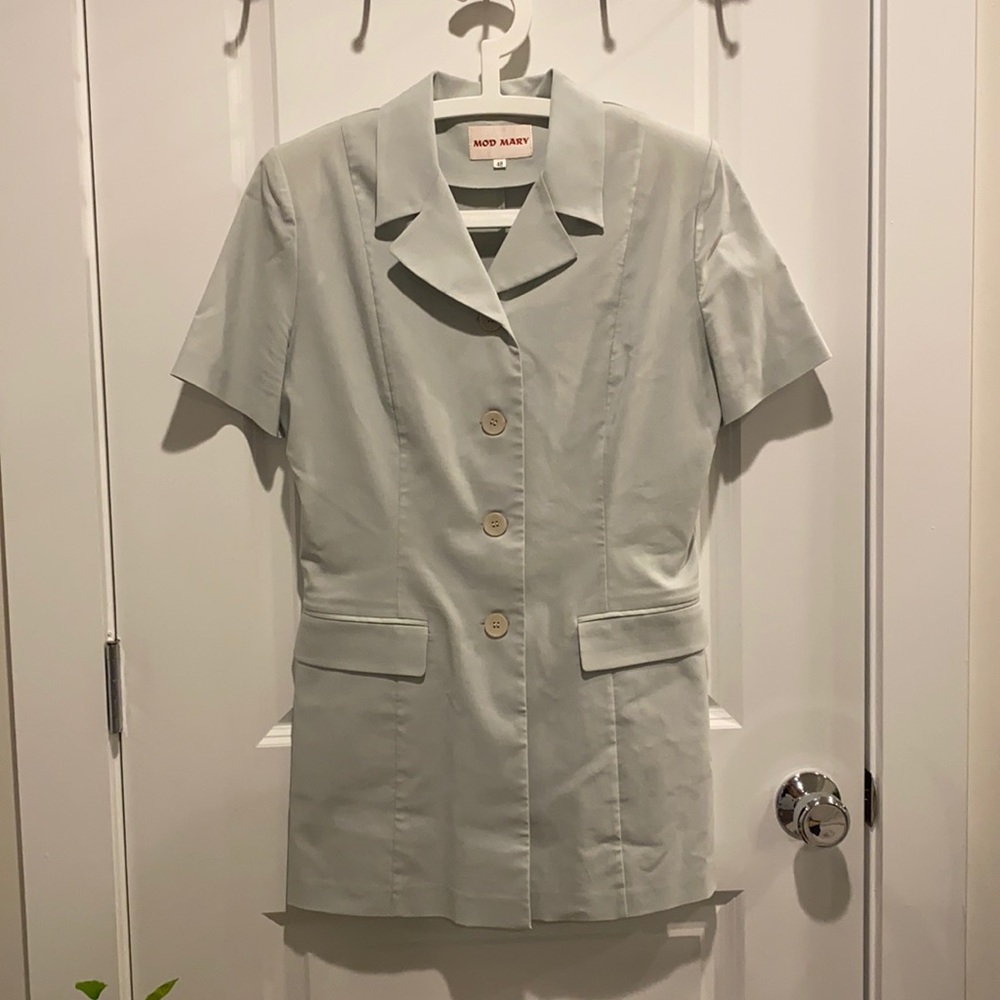 Vintage Mod Mary 80s Button Down Short Sleeve Shirt size 48